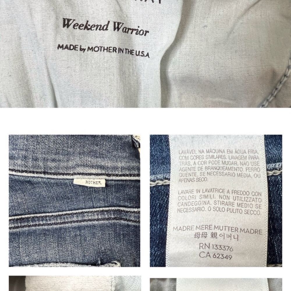 Mother jeans mid rise dazzler ankle fray jeans waist size 28